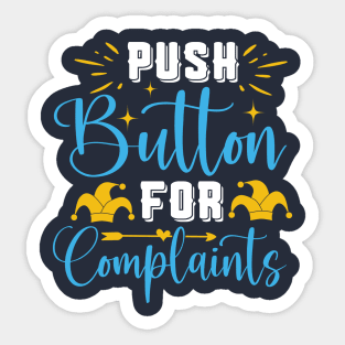 Push button for complaints Sticker